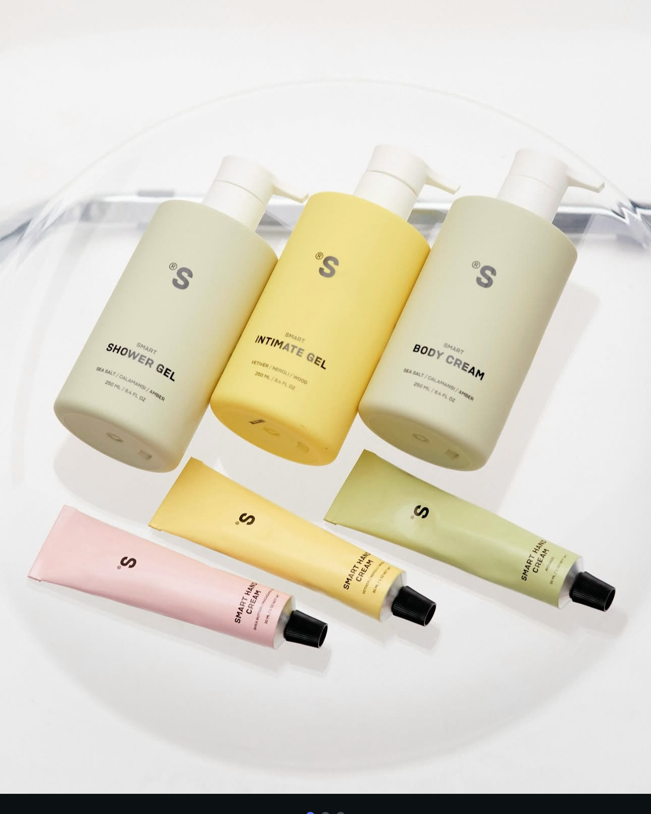 Skincare products on white
