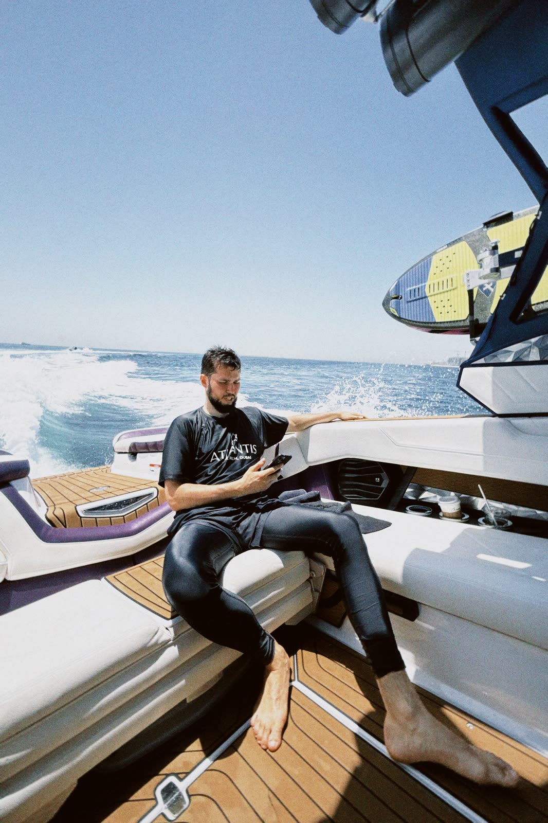 Crew relaxing on the boat