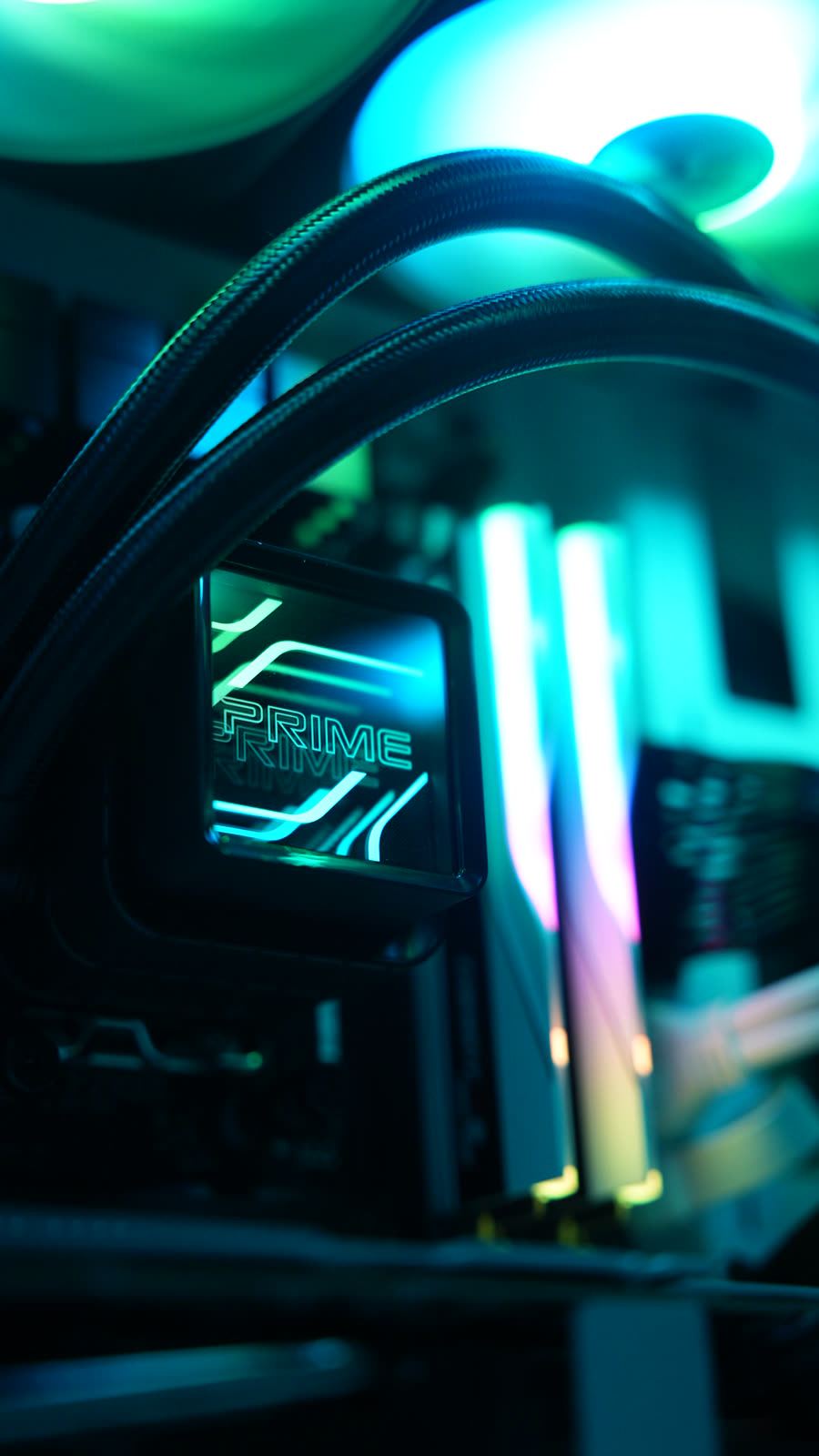 Lit gaming PC detail
